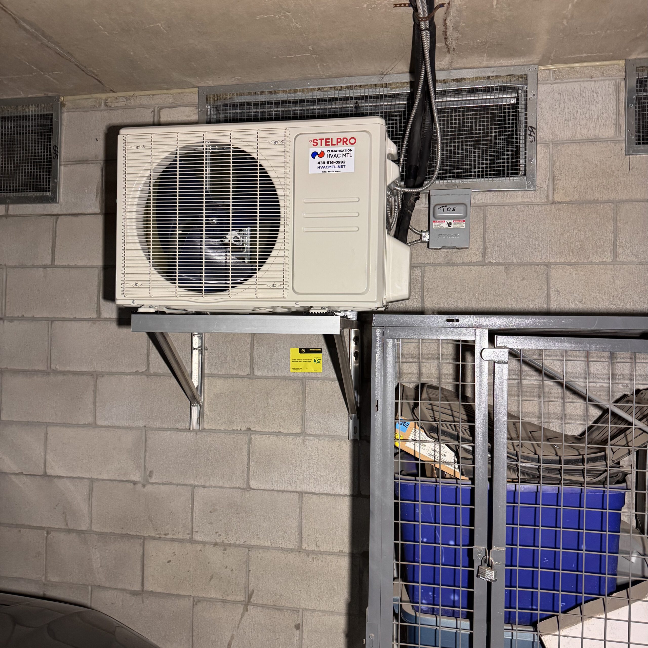 Installation d&rsquo;une thermopompe STELPRO Pro B 12 000 BTU à Hochelaga — photo 2